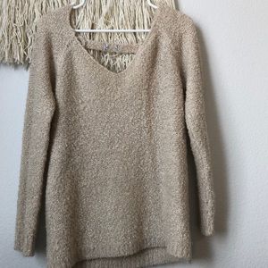 Open back oversized sweater